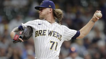 Josh Hader 2021 Game-Used Home Cream Jersey (09/08/21: 30th Save of 2021)