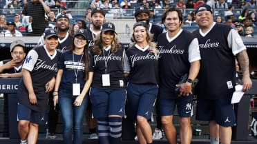 New York, USA. 24th July, 2023. Former professional baseball player CC  Sabathia is interviewed before the start of his 'CC Sabathia And Friends  Celebrity Softball' game to benefit 'PitCChIn' Foundation, at Yankee