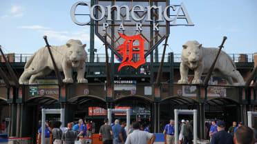 Exterior Of Comerica Park Stadium Stock Photo - Download Image Now