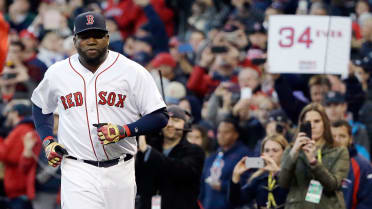 David Ortiz shows emotional side during jersey retirement ceremony