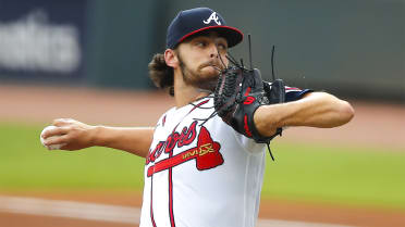 September 17, 2021: Atlanta Braves starting pitcher Ian Anderson (36)  delivers from the mound, during a MLB baseball game between the Atlanta  Braves and the San Francisco Giants at Oracle Park in