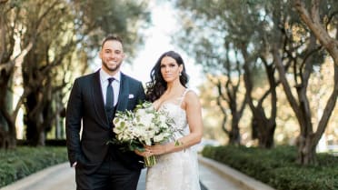 Charlise & George Springer's Wedding Kiss