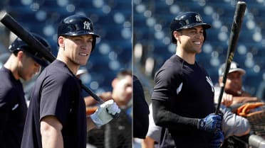 Aaron Judge takes BP and does sprints 