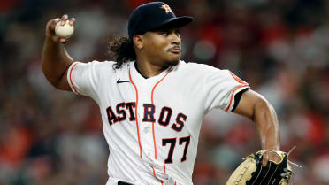 This is a 2021 photo of Luis Garcia of the Houston Astros baseball team.  This image reflects the Houston Astros active roster as of Thursday, Feb.  25, 2021 when this image was