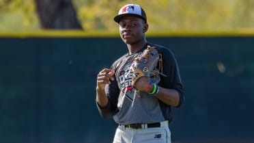 FCL Nationals pitcher Marquis Grissom Jr. (48) during a Florida Complex  League baseball game against the FCL Marlins on August 18, 2022 at The  Ballpark of the Palm Beaches in Palm Beach