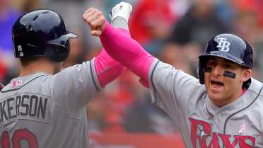 Rays raise awareness with pink bats, uniforms