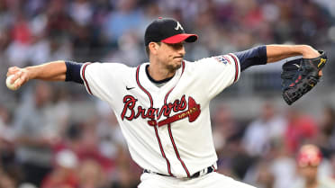 Atlanta, United States. 09th Apr, 2021. Atlanta Braves starting pitcher  Charlie Morton throws in the fourth inning of their Opening Day against the Philadelphia  Phillies at Truist Park in Atlanta on Friday