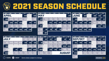 SGA 2021 Milwaukee Brewers 2022 Magnet Schedule