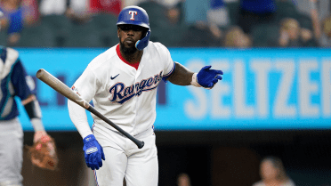 Adolis Garcia's bat toss. : r/TexasRangers