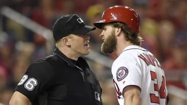 Bryce Harper was lucky to avoid an ejection after shouting at umpire