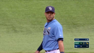 Steve Pearce conquered the Tropicana Field catwalk and caught a