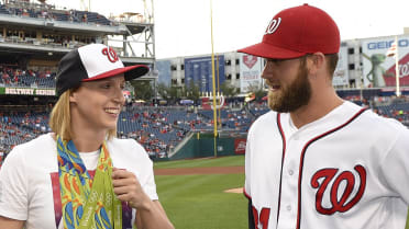 Bryce Harper Rocks Katie Ledecky in Washington Nationals Celebration