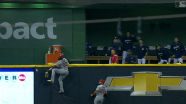 WATCH: Yadi on Marcell Ozuna's wall mishap Yeah, it was a funny