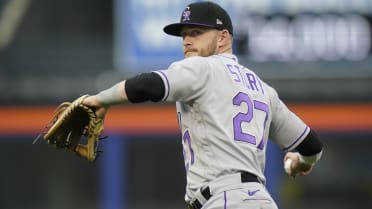 Rockies' Trevor Story on hold with elbow injury; game vs. Pirates rained out