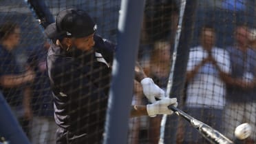 Odell Beckham Jr. Takes Batting Practice in Anaheim