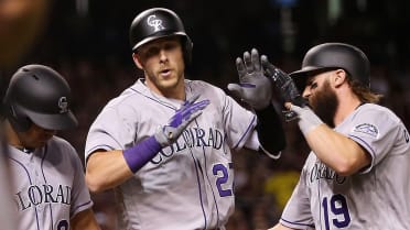 Jun 15, 2018: Colorado Rockies shortstop Trevor Story #27 at bat during an  MLB game between the Colorado Rockies and the Texas Rangers at Globe Life  Park in Arlington, TX Colorado defeated