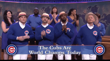 Replying to @mlb_theshowvids19 they are singing go cubs go as the