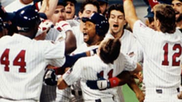 Lemke's walk-off single in 12th, 10/22/1991