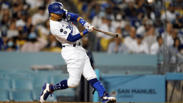 LOS ANGELES, CA - AUGUST 31: Los Angeles Dodgers right fielder Mookie Betts  bobblehead giveaway at the MLB game between the Atlanta Braves and the Los  Angeles Dodgers on August 31, 2021