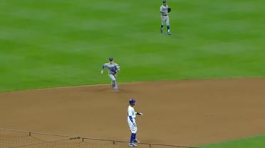 Enrique Hernandez ran all the way in from center field to catch