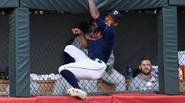 Byron Buxton showed no regard for the wall as he made this insane