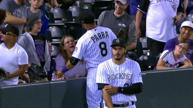 Gerardo Parra Couldn T Reach A Foul Ball So He Settled For A