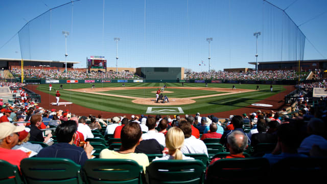 Scottsdale, United States. 17th Mar, 2022. Colorado Rockies baserunner  talks to first base coach during a MLB spring training baseball game on  Thursday Mar. 17, 2022, at Salt River Fields in Scottsdale