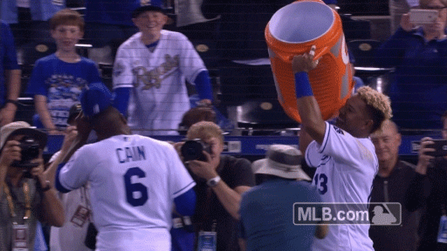 Lorenzo Cain and Salvador Perez are reunited and it feels so good