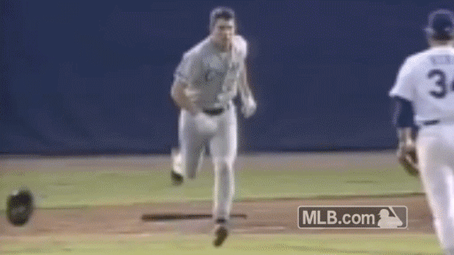 26-year-old Robin Ventura charges 46-year-old Nolan Ryan, a breakdown 