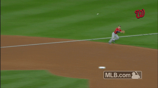 Trea Turner bobbling catch