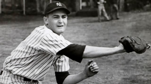 Image of Phil Rizzuto, as a rookie infielder, at the World Series