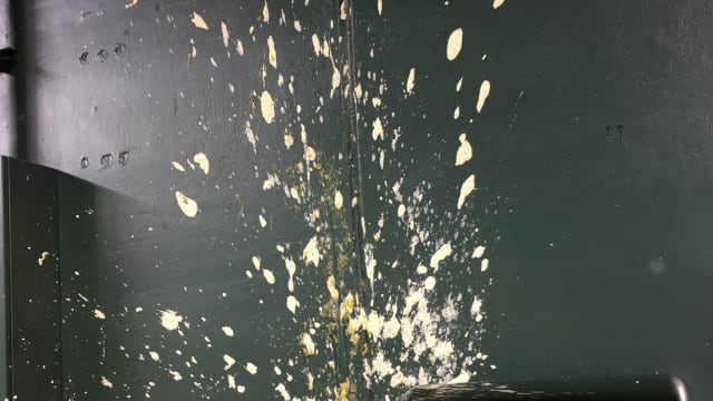 Jeremy Hazelbaker's BP home run landed in Chase Field's pool area and into the food spread