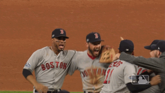 This young Red Sox fan on the verge of tears over their AL pennant
