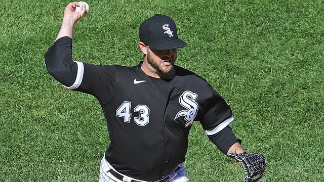 Alex Torres Wears Pitchers' Protective Cap in Relief Appearance vs