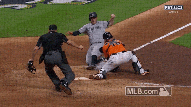 Greg Bird is tagged out