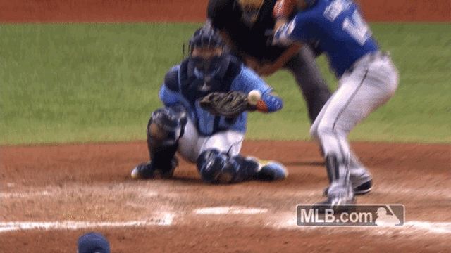Carlos Gomez homers from his knee