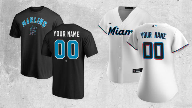 Men's Miami Marlins Customized Black Jersey on sale,for Cheap