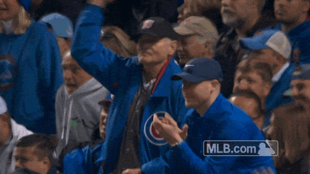 Bill Murray fist pump at Wrigley