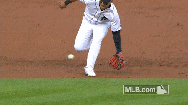 Jose Iglesias' flips ball with glove