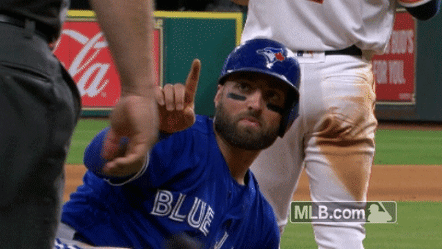 Kevin Pillar shaking his head