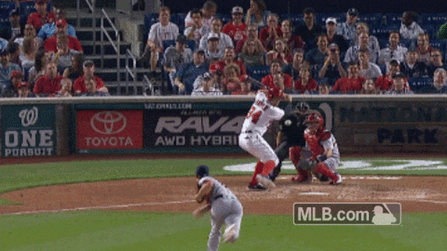 Bryce Harper hits with, without batting gloves