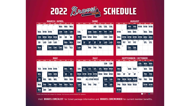 Mlb Schedule August 2022 Printable Schedule | Atlanta Braves