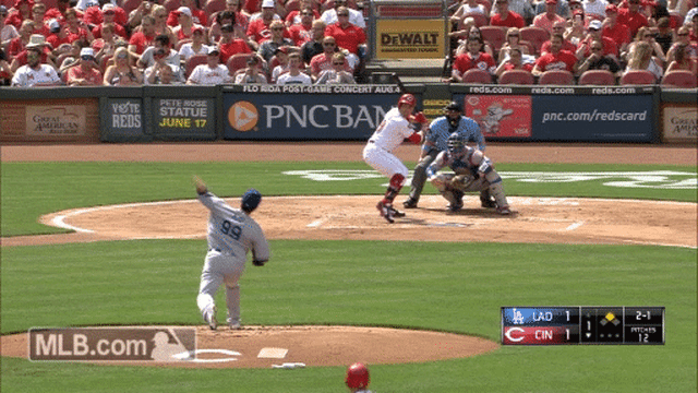 Votto gets fooled by Ryu and does weird thing