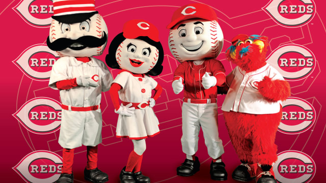 2021 Cincinnati Reds Mascots Baseball Card Set Mr Red Redlegs Gapper Rosie Red 