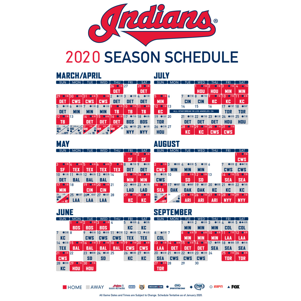 Printable Schedules | Cleveland Indians