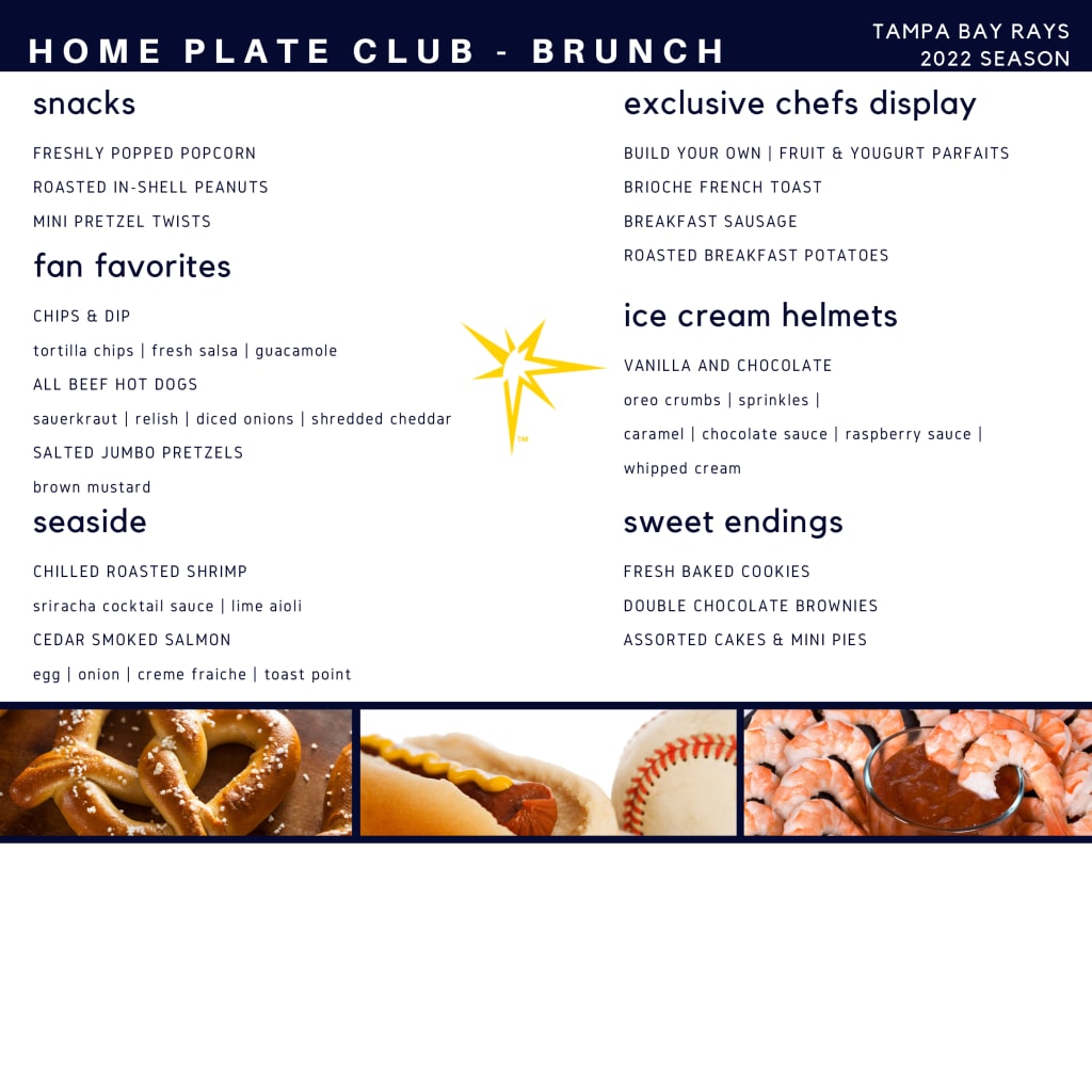 Home Plate Club Menu Tampa Bay Rays