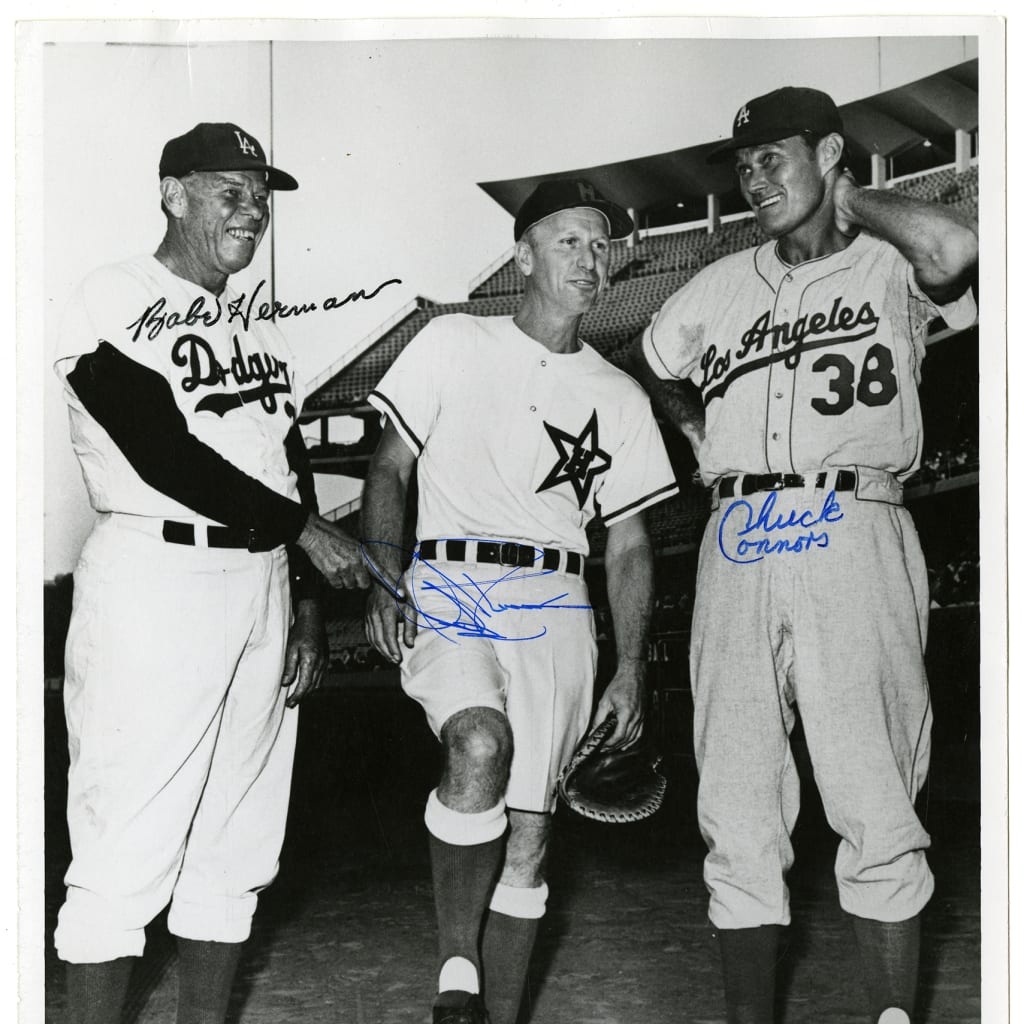 Shorts make their appearance at the Dodgers' Old-Timers Game, circa 1960. (Image courtesy Dick Dobbins Collection on the Pacific Coast League at the California Historical Society)