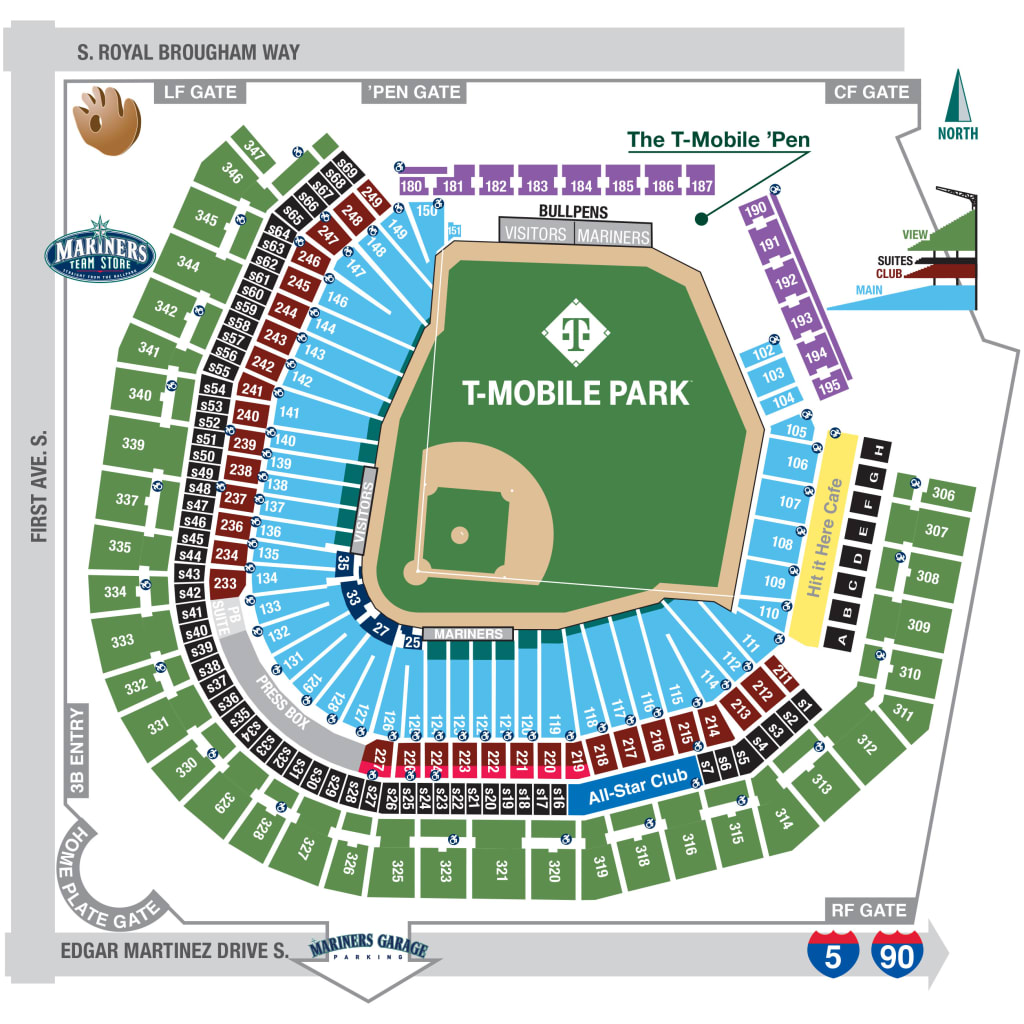 T Mobile Park Seating Map Seattle Mariners