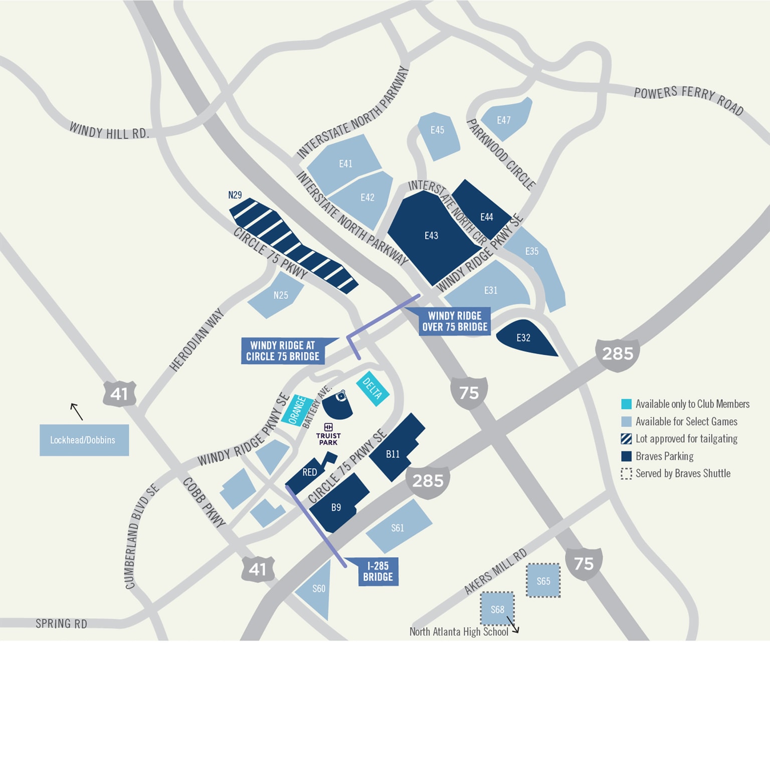 SunTrust Park parking map