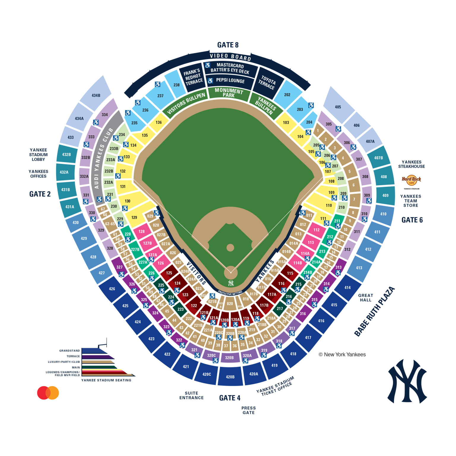 Map Of Yankee Stadium Yankees Ballpark Netting | New York Yankees